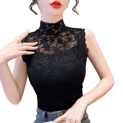春秋冬半高领蕾丝假领子内搭上衣