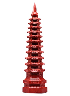 红色桃木13层9层学生木制文昌塔纯木质九层十三层书房摆件工艺品