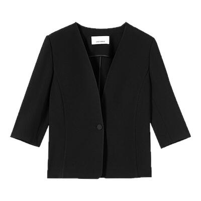 朗姿25三醋酸西服外套职业装正装夏季新款气质高级感白色西装