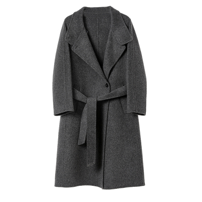 2025秋冬新款双面羊绒大衣女中长款立领高端毛呢外套