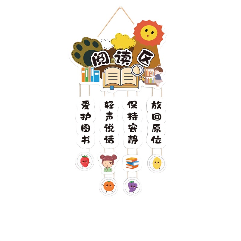 图书角布置装饰幼儿园读书角阅读区装饰教室布置班级文化墙贴纸qt