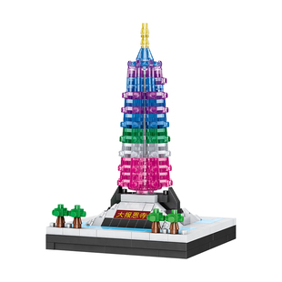 儿童益智拼装微颗粒南京地标建筑积木模型玩具男孩总统府拼图礼物