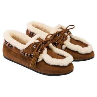 fed复古毛毛鞋冬季新款女鞋软底乐福鞋加绒单鞋女款S1205-ZCA739