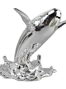 创意海豚动物艺术雕塑鲸鱼摆件