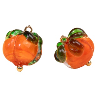 旗袍花扣琉璃柿子珠子玻璃柿柿如意托配件复古唐装汉服装饰扣花扣