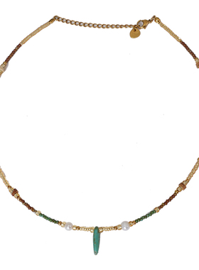 XMR新中式复古孔雀石项链