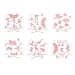 AnkaBella面部彩绘模板DIY绘画模具纹身拓印板雪花美人鱼独角兽