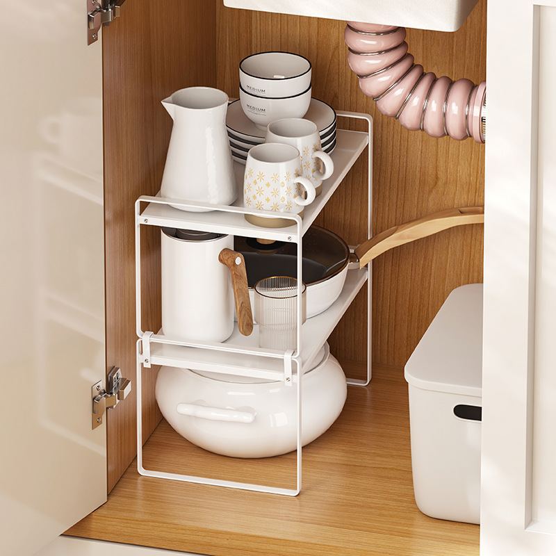 可叠加厨房置物架橱柜隔板调料分层整理架收纳艺架铁置物架台面