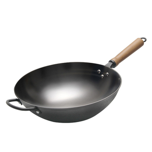 华邦味之星铸铁锅传统炒锅无涂层不锈老式生铁锅不粘圆底锅炒菜锅