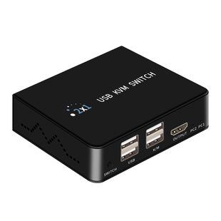 hdmi kvm切换器二进一出2切1多台电脑主机共享显示屏打印机USB鼠标键盘笔记本同屏分屏高清线二进一出分配器
