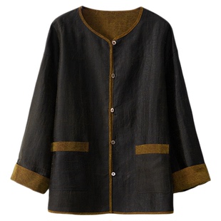 SILVIYE双面穿高端金龟缎老料100桑蚕丝香云纱龟裂纹开衫真丝外套