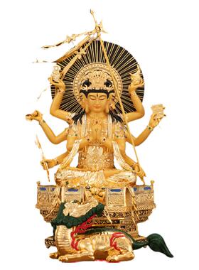 三头八臂众星之母妈斗星君摆件众