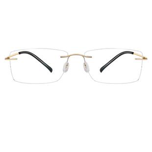 超轻纯钛金丝无框近视眼镜框男款可配度数大脸金边无边框男士镜架