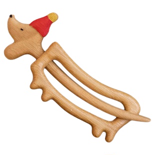 卡通可爱动物木质胸针女款搭配毛衣设计感小众别针配件固定扣配饰