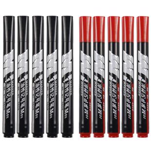 100支晨光油性记号笔黑色大头笔防水防油不掉色粗头速干加粗大容量大号工地专用物流快递白色签名笔批发