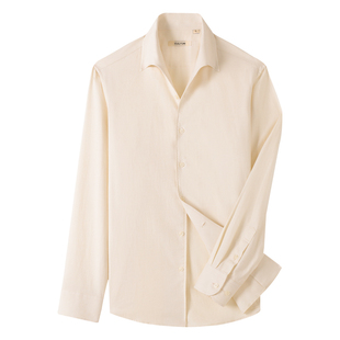 【100%新疆长绒棉拉毛保暖】CULTUM意式休闲一片领衬衫男长袖衬衣