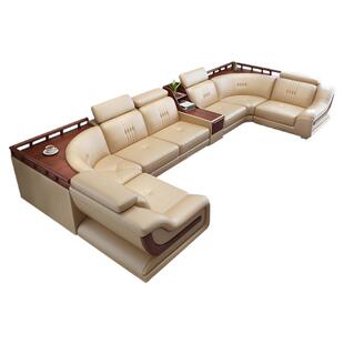 真皮沙发头层牛皮高端家用客厅KTV别墅现代简约大小户U型转角组合