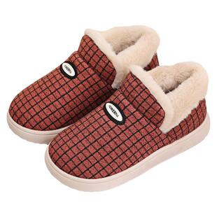 老年人棉拖鞋女冬包跟防滑棉鞋家居鞋冬季加绒室内家用外穿保暖鞋