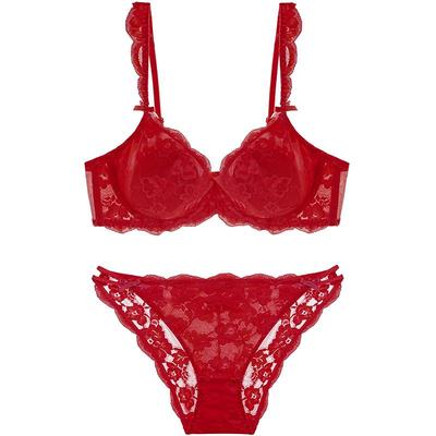 红色性感蕾丝内衣本命年结婚新娘