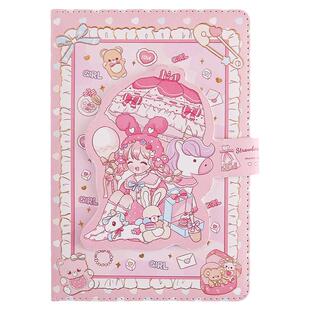 网红粉色可爱少女心手帐本卡通小学生week本周计划本网格本笔记本子日记本文艺精致女生款记事本儿童节日礼物