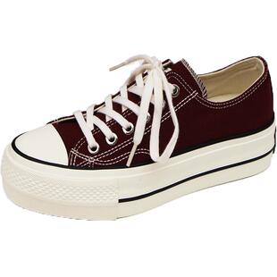 环球帆布鞋女2026新款春季厚底百搭波尔图红经典款板鞋ins潮球鞋