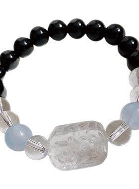 轻奢小众白水晶黑曜石高级礼物