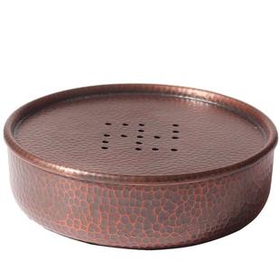 裕隆全手工纯铜壶承复古心印加厚建水茶洗干泡台茶盘功夫茶具配件