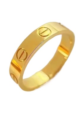 金店同款素圈戒指车花光面仿黄金硬金戒子男女情侣对戒指环