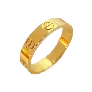 金店同款素圈戒指车花光面仿黄金硬金戒子男女情侣对戒指环