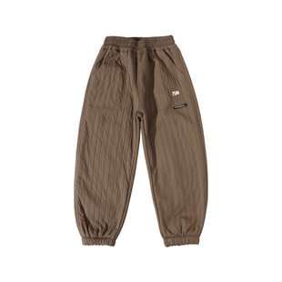 男童裤子加绒2025新款秋冬痞帅中大童冬季加厚绒裤宽松儿童休闲裤