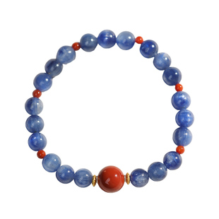 「知己」新中式天然6A级老矿猫眼蓝晶石南红手串水晶国风串珠手链