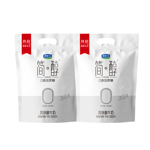 君乐宝简醇无蔗糖酸奶0添加蔗糖非脱脂健身袋装风味酸牛奶整箱