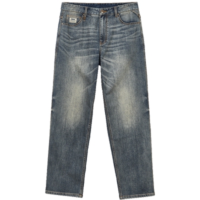 907杰克琼斯男装秋季酷舒适宽松长裤子纯色水洗阔腿牛仔裤男款