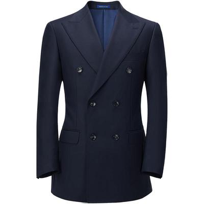 澳嘉纯羊毛正装男套装商务高定双排扣西装新郎结婚西服四季新款