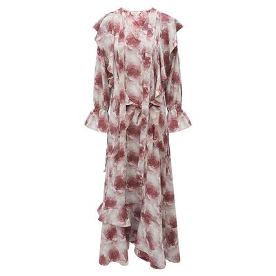 COCOBELLA晕染玫瑰大摆连衣裙