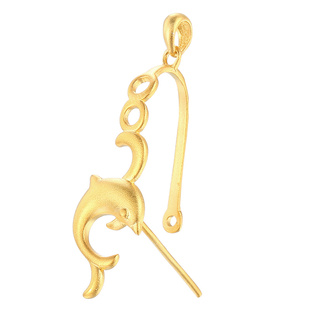 925纯银海豚吊坠扣头 18k金扣平安扣夹扣项链扣翡翠玉石吊坠扣头