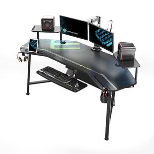 赛途电竞桌碳纤维翼型工作台家用办公多功能主播桌电动升降电脑桌