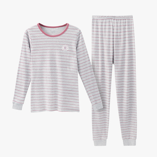 青少年纯全棉毛衫秋衣秋裤套装少女士男大童保暖内衣初中高中学生