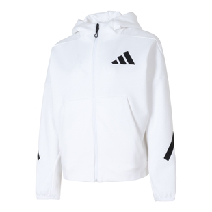 adidas阿迪达斯白色休闲套装女装冬季夹克外套长裤子25新款运动服