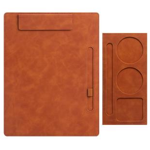 a4会议垫板夹皮质磁吸文件夹夹板写字垫板高端签名本酒店便签夹水杯托套装工作商务办公会议夹垫板可定制LOGO