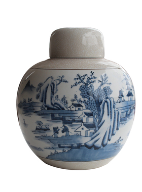 景德镇仿古风客厅摆件花瓶储物罐