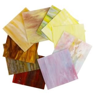 蒂凡尼玻璃大片黑白灰咖啡紫云母壁画学生作业镶嵌马赛克手工材料