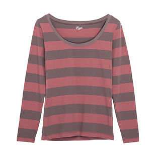 顶瓜瓜情侣条纹秋衣秋裤男士女士保暖内衣女纯棉棉毛衫套装顶呱呱