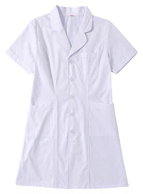 护士服夏长款短袖女夏装粉色白大褂上下元领大码药店工作制服套装