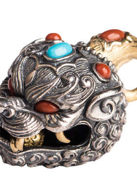 仓吉s925银招神兽复古时尚项链