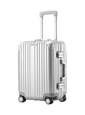 Lplus+德国拜耳PC+ABS材质拉杆箱轻便登机铝框旅行箱结实耐用