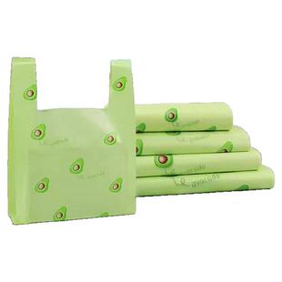 一次性手提袋购物袋超市购物打包袋加厚牛油果塑料袋外卖袋卡通袋