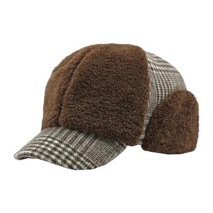 路瓦冬季加绒棒球帽男女通用时尚保暖加厚防寒全封闭封口毛绒帽子