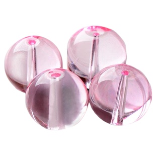 粉色水晶珠子圆光珠diy手工穿珠串珠材料珠帘门帘玻璃散珠按斤