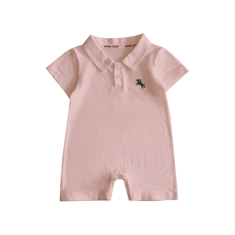 婴儿衣服夏季男宝宝polo衫连体衣小月龄婴幼儿薄款爬服洋气包屁衣
